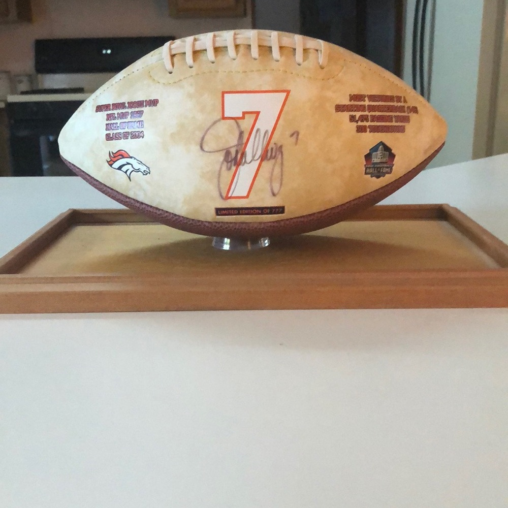 Autographed John Elway SB Football
